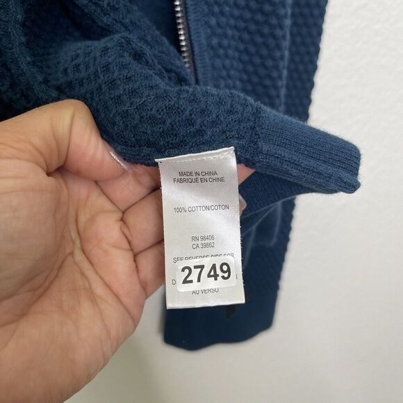 Theory Mens Zip Up Sweater Large Waffle Knit Udeval Breach Mock Neck Cardigan - Picture 8 of 11